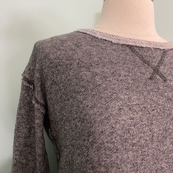 Aerie Grey Tie Bottom Pull Over Sweathshirt - Picture 2 of 4